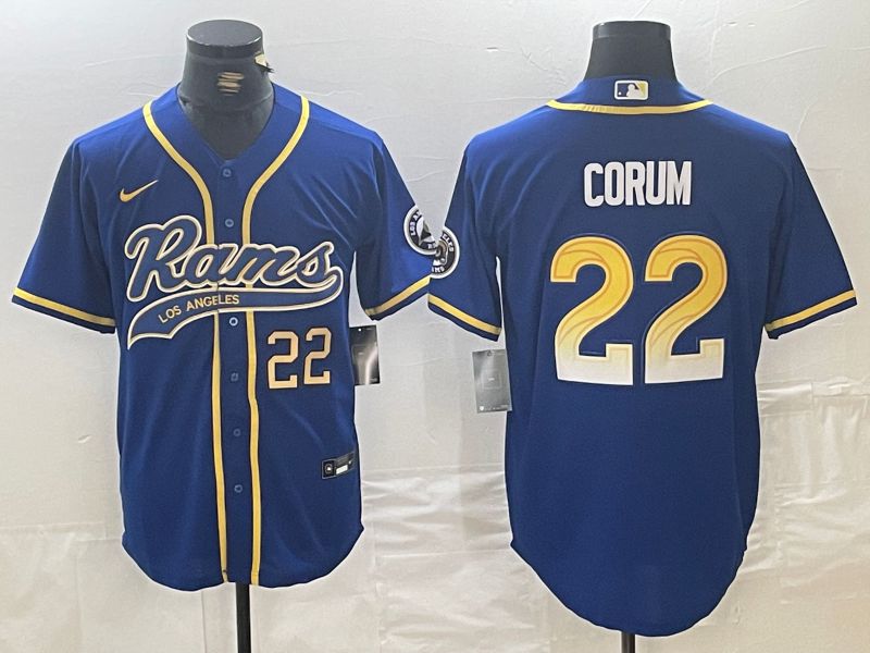 Men Los Angeles Rams #22 Corum Blue Joint Name 2024 Nike Limited NFL Jersey style 2->los angeles rams->NFL Jersey